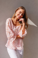 Lace Surprise Blouse In Pink