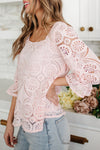 Lace Surprise Blouse In Pink