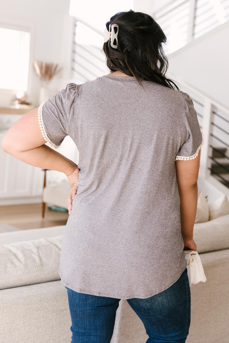 Laced Up & Sophisticated Blouse in Gray