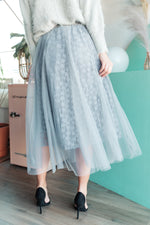 Layered In Lace Skirt In Gray