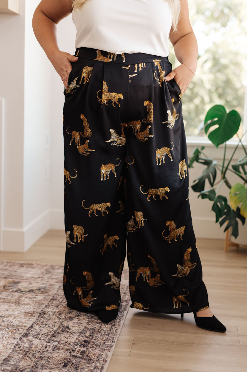 Legendary in Leopard Satin Wide Leg Pants