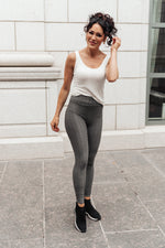 Let's Go Textured Leggings in Charcoal