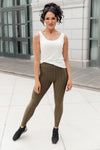 Let's Go Textured Leggings in Olive