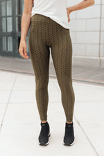 Let's Go Textured Leggings in Olive