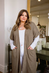 Light Breeze Short Sleeve Cardigan In Olive