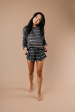 Lightweight Striped Shorts In Charcoal