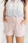 Lightweight and Linen Shorts in Baby Pink