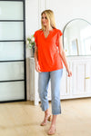 Listen Up V-Neck Top in Tomato