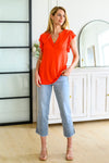 Listen Up V-Neck Top in Tomato