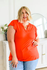 Listen Up V-Neck Top in Tomato