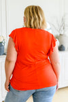 Listen Up V-Neck Top in Tomato