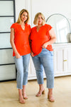 Listen Up V-Neck Top in Tomato