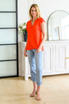 Listen Up V-Neck Top in Tomato