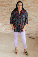 Lizzy Top in Black Paisley