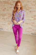 Lizzy Top in Lavender Ditsy Floral