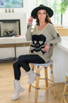 Love And Pirates Chenille Skull Sweater