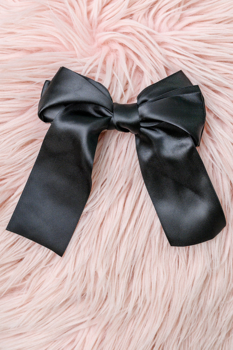 Love Story Satin Bow in Black