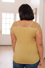 Lovely Lace Tee In Yellow