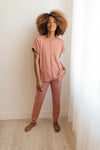 Luxurious Loungewear Top In Terracotta