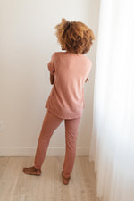 Luxurious Loungewear Top In Terracotta