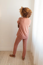 Luxurious Loungewear Joggers In Terracotta