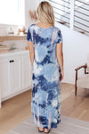 Miami Beach Tie Dye Maxi Dress In Navy