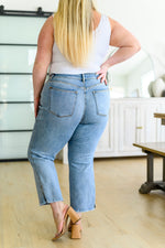 Judy Blue Maddox Mid Rise Straight Crop Jeans