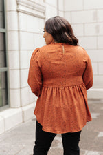 Madeline Polkadot Top in Camel