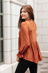 Madeline Polkadot Top in Camel