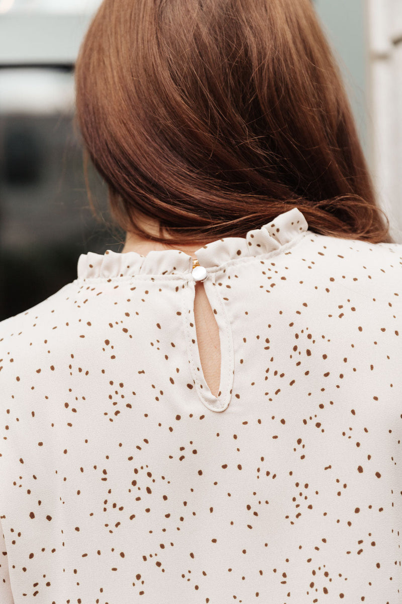 Madeline Polkadot Top in Ivory