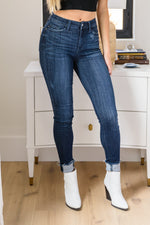 Judy Blue Maeve Mid-Rise Dark Wash Cuffed Skinny