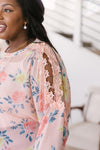 Maisy Floral Blouse in Peach