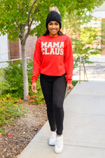 Mama Claus Graphic Sweatshirt in Red