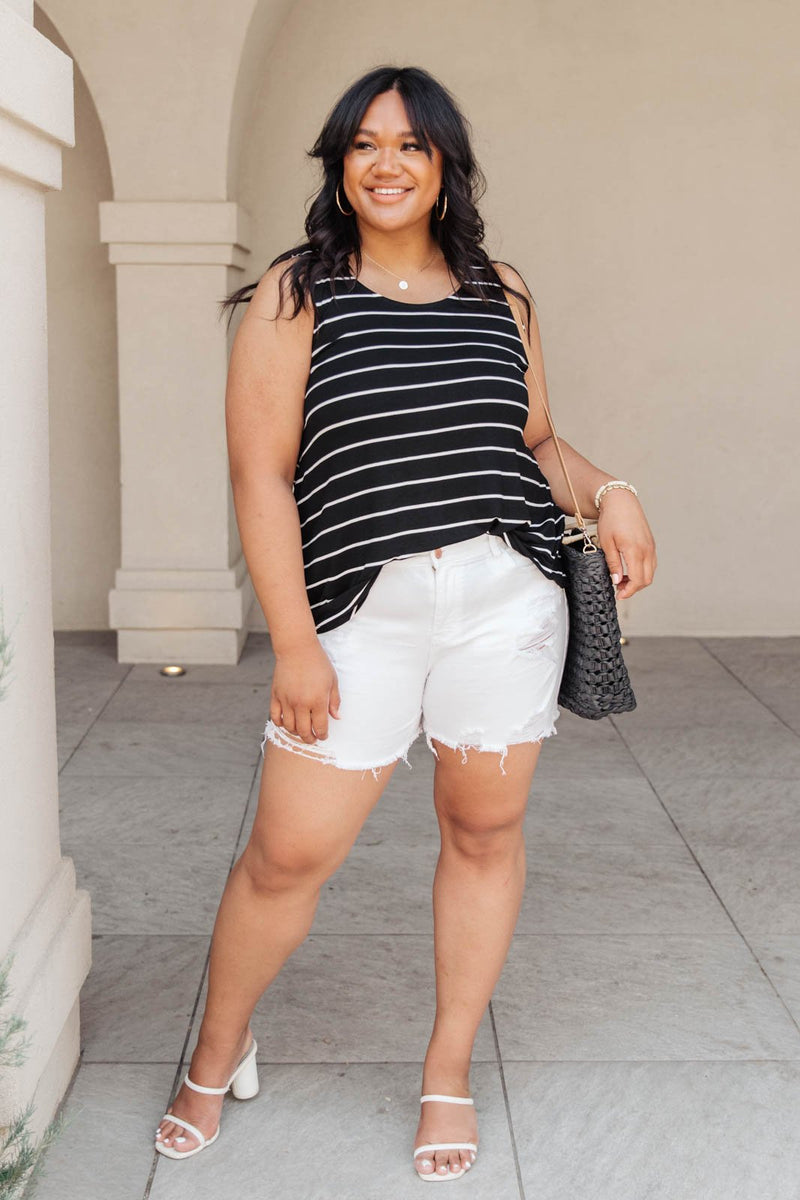 Marina Stripe Tank in Black