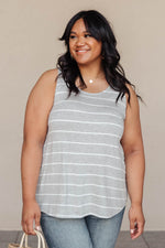 Marina Stripe Tank in Gray