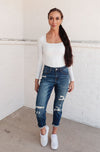 Judy Blue Mid-Rise Thermal Boyfriend Jeans