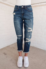 Judy Blue Mid-Rise Thermal Boyfriend Jeans