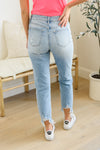 Judy Blue Mid-Rise Destroyed Hem Boyfriend Jeans