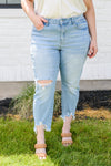 Judy Blue Mid-Rise Destroyed Hem Boyfriend Jeans