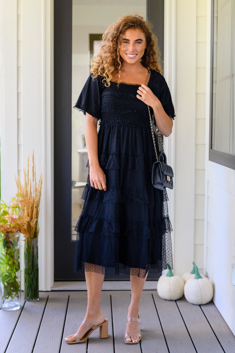 Midnight Waltz Midi Dress