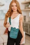 Millie Nylon Crossbody Bag in Teal