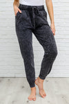 Mineral Wash Hoodie & Jogger Set In Charcoal