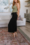 Modern Classic Wide Leg Crop Pants in Black