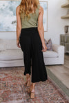 Modern Classic Wide Leg Crop Pants in Black