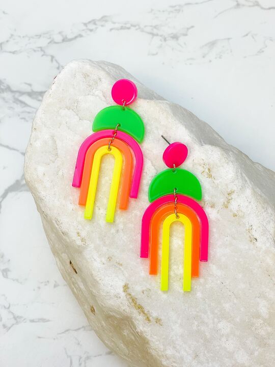 PREORDER: Neon Acrylic Dangle Earrings