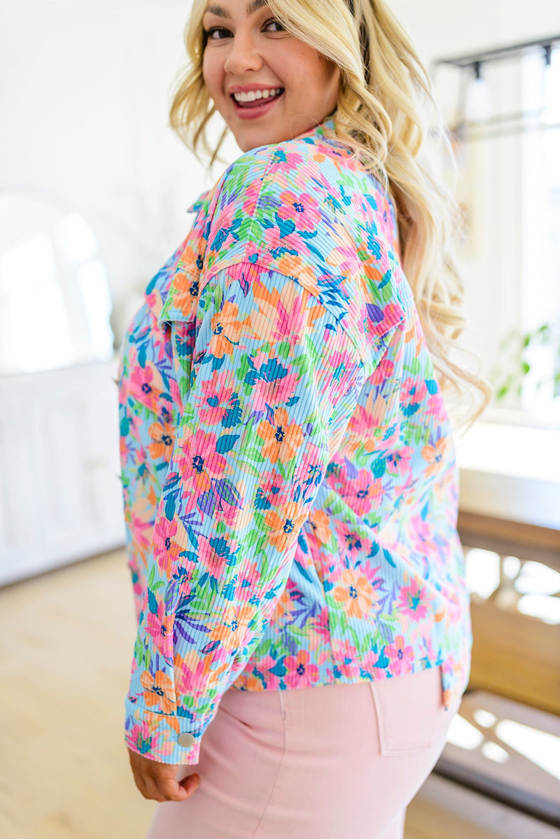 Never a Wall Flower Floral Corduroy Jacket