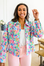 Never a Wall Flower Floral Corduroy Jacket