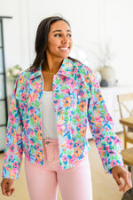 Never a Wall Flower Floral Corduroy Jacket