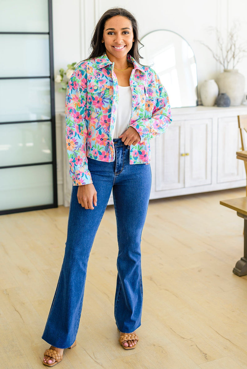 Never a Wall Flower Floral Corduroy Jacket