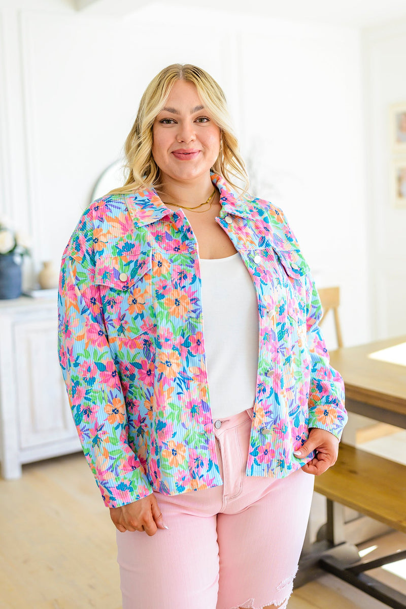 Never a Wall Flower Floral Corduroy Jacket